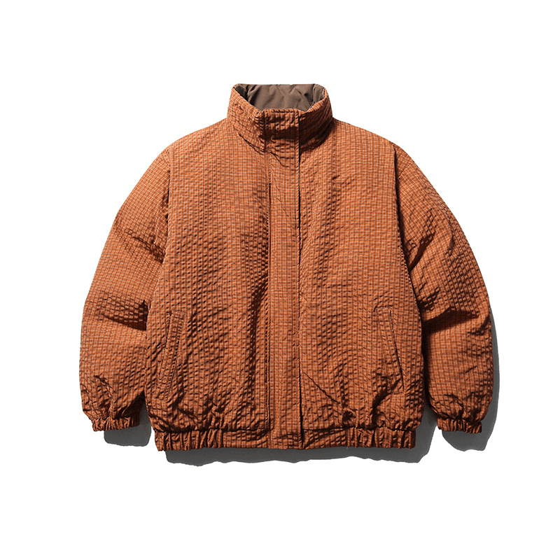 Reversible check nylon puffer jacket Reversible check nylon puffer jacket