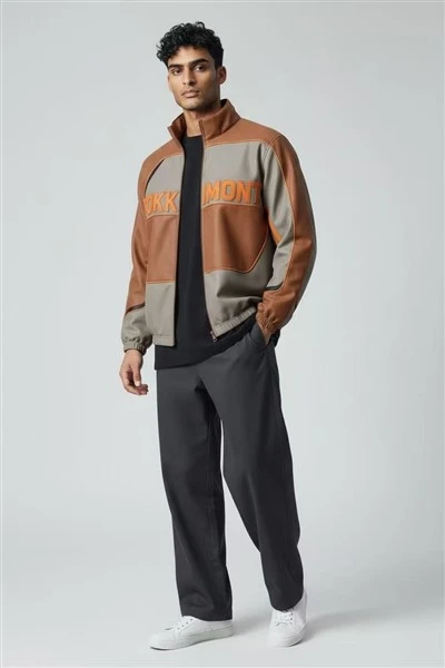 Men’s Color-Block Stand-Collar Track Jacket high quality