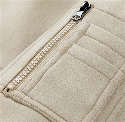 Bomber mens suede jacket arm pocket